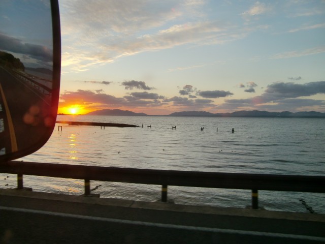 宍道湖に沈む夕日