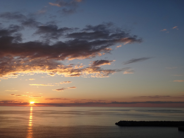 株式会社日食　国道１９１号線　山口県阿武郡阿武町　日本海　夕日