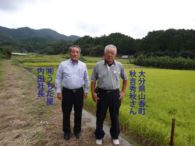 株式会社日食　大分県杵築市山香町　研修会　田んぼ視察　ヒノヒカリ　株式会社うちだ屋　内田社長　秋吉秀秋さん