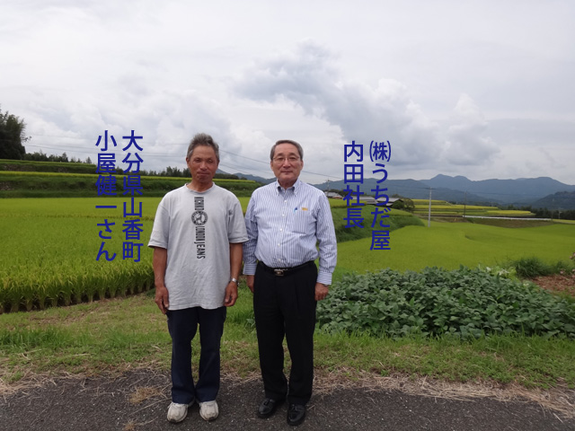 株式会社日食　大分県杵築市山香町　研修会　田んぼ視察　ヒノヒカリ　株式会社うちだ屋　内田社長　小屋健一さん