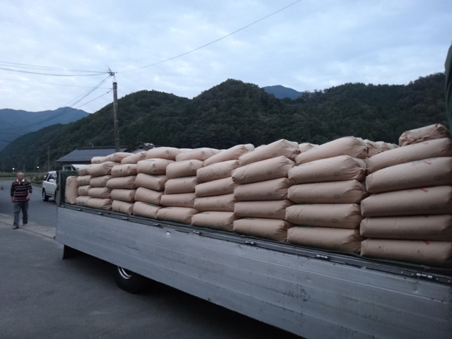 株式会社日食　島根県鹿足郡吉賀町　２４年産　新米コシヒカリ　積み込み