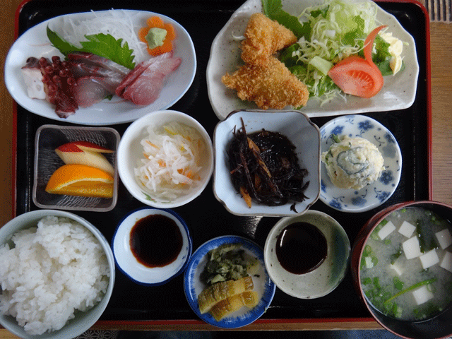 株式会社日食　梅御膳　１０００円　お食事処　入潮　国道２５１号線　長崎県雲仙市小浜町北木指3168-7　