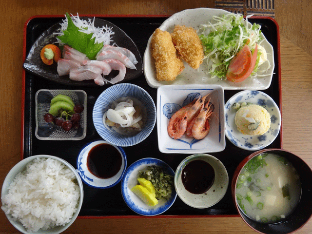 株式会社日食　梅御膳　１０００円　お食事処　入潮　国道２５１号線　長崎県雲仙市小浜町北木指3168-7　