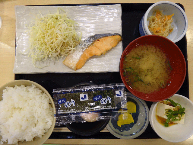 株式会社日食　道の駅ゆうひパーク浜田　島根県浜田市　麺処ゆうひ　朝定食　５００円