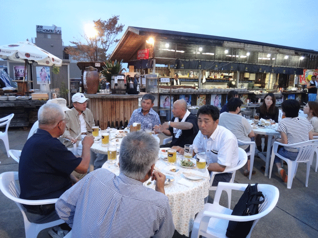 株式会社日食　大分県杵築市山香町　山香有機の会　飲み会　いけす割烹平家　ビアガーデン　大分県別府市石垣東