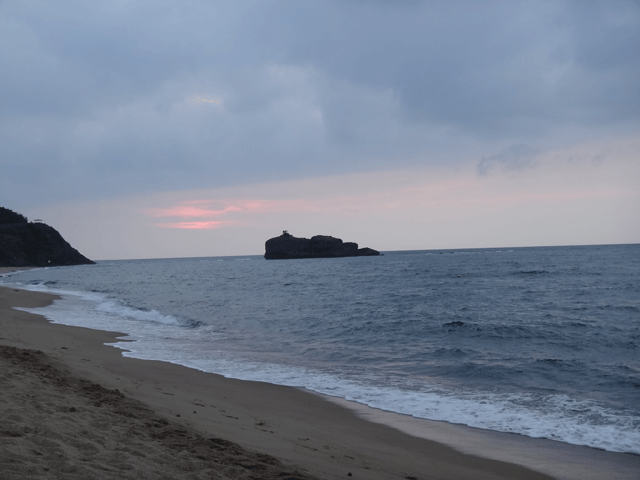 株式会社日食　国道９号線　鳥取県鳥取市白兎　白兎海岸　夕景