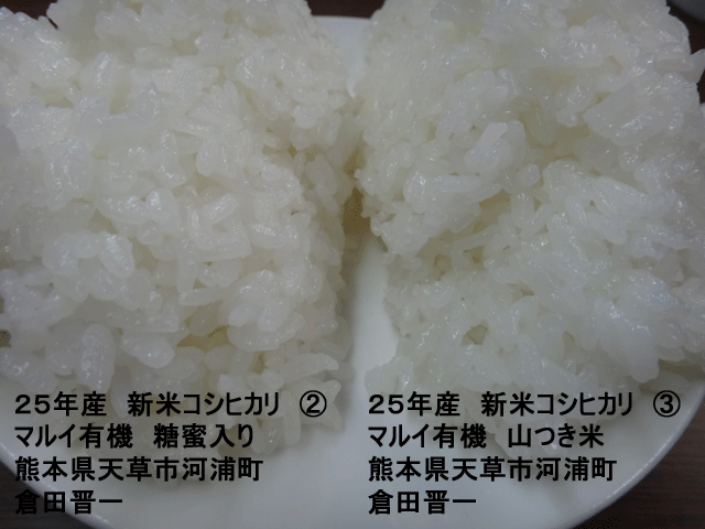 株式会社日食　２５年産　新米コシヒカリ　サンプル　産地特選米　熊本県天草市河浦町　倉田晋一