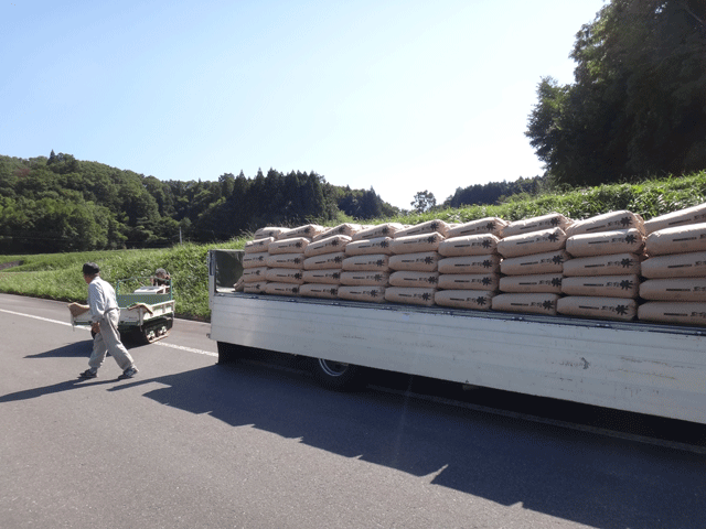 株式会社日食　農薬不使用のお米　２５年産　新米コシヒカリ　アイガモ農法　島根県飯石郡飯南町小田　三上忠　担ぎ上げ