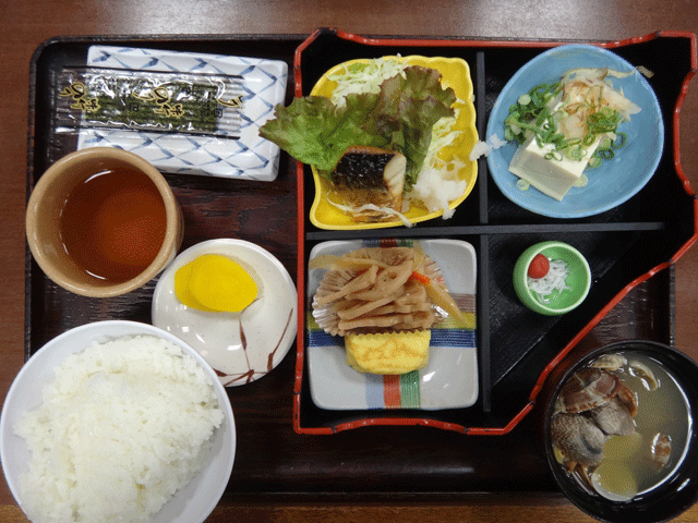 株式会社日食　ドライブインみちしお　山口県山陽小野田市　国道２号線　　朝定食　５５０円