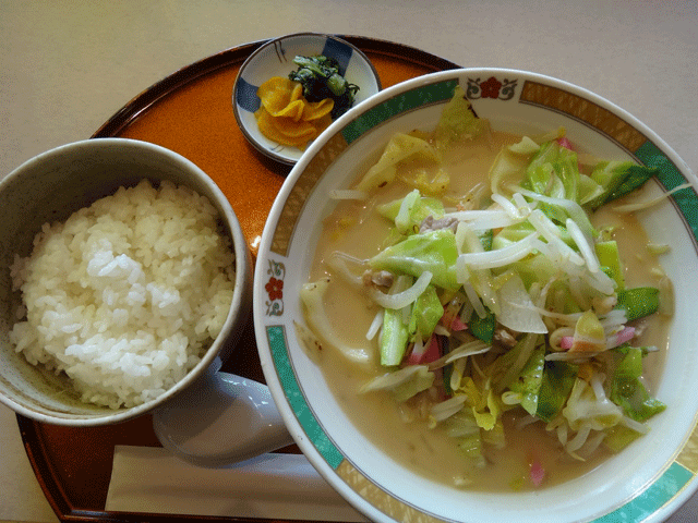 株式会社日食　九州道　上り線　広川ＳＡ　福岡県八女郡広川町　今日のお昼ごはん　ちゃんぽんセット