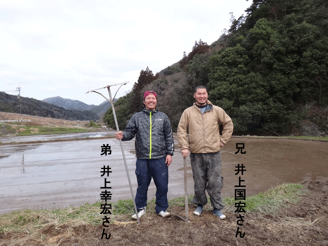 株式会社日食　生産農場ライスセンター　稲作屋　井上家　大分県中津市本耶馬渓町西谷　井上幸宏さん　井上国宏さん