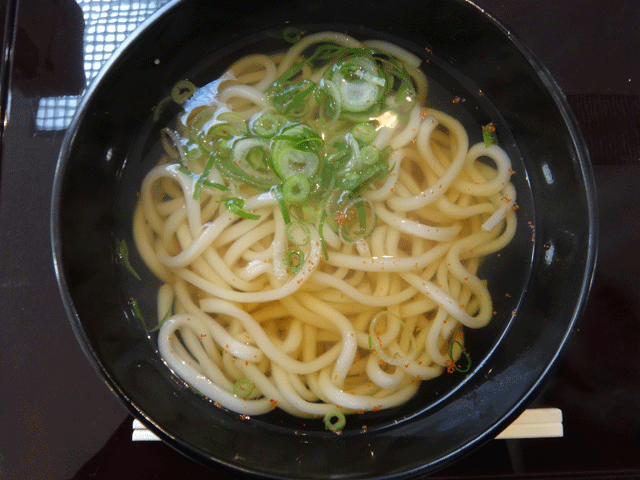 株式会社日食　今日のお昼ごはん　九州道　宮原ＳＡ　下り線　熊本県八代郡氷川町　フードコート　かけうどん　３３０円