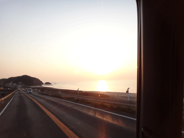 株式会社日食　国道９号線　島根県大田市五十猛　日本海　夕日