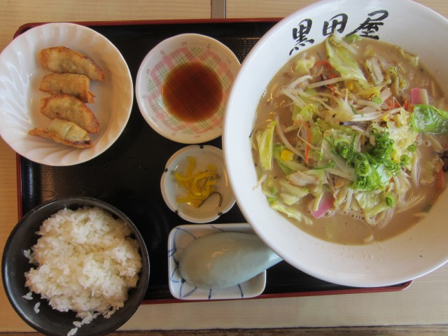 黒田屋 基山店　ちゃんぽん　セットメニュー　コメショウ　今日のお昼ごはん